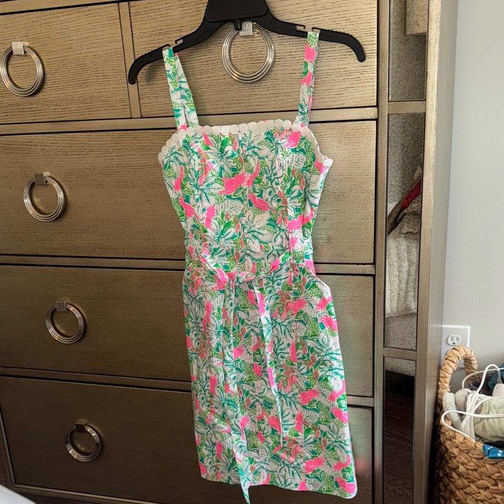 Lilly Pulitzer Floral Pink and Green Dress
